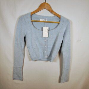 ReoRia Women's Small Fuzzy‎ Scoop Neck Crop Sweater NWT